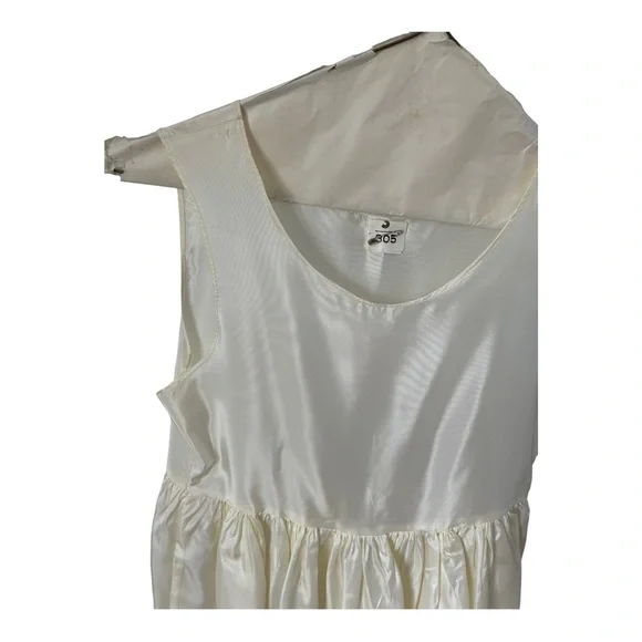 VTG First Holy Communion Dress Cream Lace 3 Piece 80s 90s Dress Slip Scarf READ - Picture 10 of 16